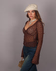 Maglia in pizzo Brown