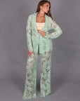 Tailleur macrame verde acqua