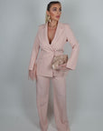 Blazer Serena con inserti in pizzo rosa