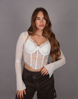 Top velato bianco