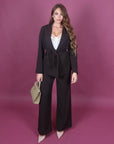 Tailleur con giacca a kimono Brown