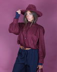 Giacca Zoe in camoscio bordeaux