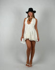 Mini dress pizzo San gallo bianco