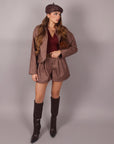Coordinato quadri bordeaux