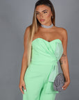 Jumpsuit candy strass green