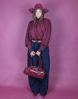 Giacca Zoe in camoscio bordeaux
