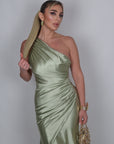 Dress Dama verde salvia