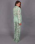 Tailleur macrame verde acqua