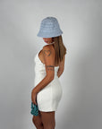Mini dress white scollo America