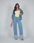 Giacca in denim lavaggio chiaro