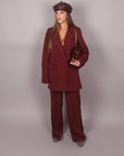 Tailleur doppiopetto gessato bordeaux
