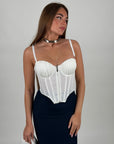 Corsetto con zip sul davanti White