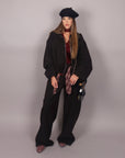 Bomber nero con zip