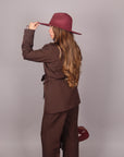 Tailleur con cintura Brown