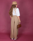 Pantalone palazzo con fiocco fango