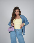 Giacca in denim lavaggio chiaro