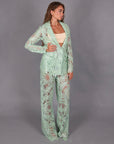 Tailleur macrame verde acqua