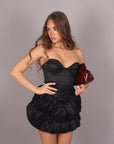 Mini dress bonton nero