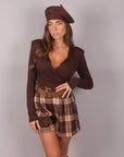 Maglia in lycra incrocio Brown