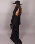 Dress in lycra nero scollato dietro