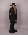 Dress in lycra nero scollato dietro