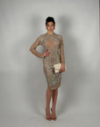 Midi dress luxury nude