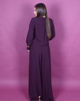 Pantalone gamba ampia bordeaux