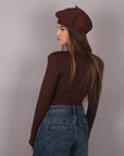 Maglia in lycra con foulard Brown