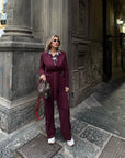 Tailleur giappo bordeaux