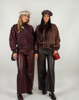 Pantalone in pelle brown