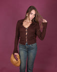 Maglia a costine Brown