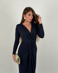 Abito Flora blu navy