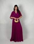 Dress in chiffon curvy magenta
