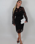 Gonna Longuette in pizzo nera