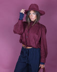 Giacca Zoe in camoscio bordeaux