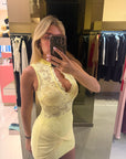 Mini Dress conchiglia giallo