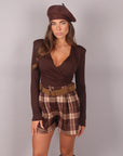 Maglia in lycra incrocio Brown