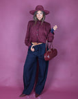 Giacca Zoe in camoscio bordeaux