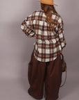 Camicia scozzese beige/marrone