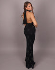 Dress scollo America nero con strass