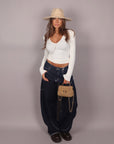 Jeans balloon con tasconi lavaggio scuro