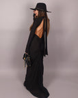 Dress in lycra nero scollato dietro