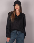 Camicia cotone con spalline nera