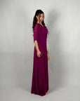 Dress in chiffon curvy magenta