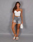 Shorts sfrangiato grigio
