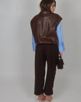 Gilet in pelle Brown