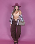 Camicia britannique bordeaux