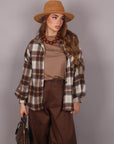 Camicia scozzese beige/marrone