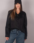 Camicia cotone con spalline nera