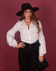 Camicia bianca con perline